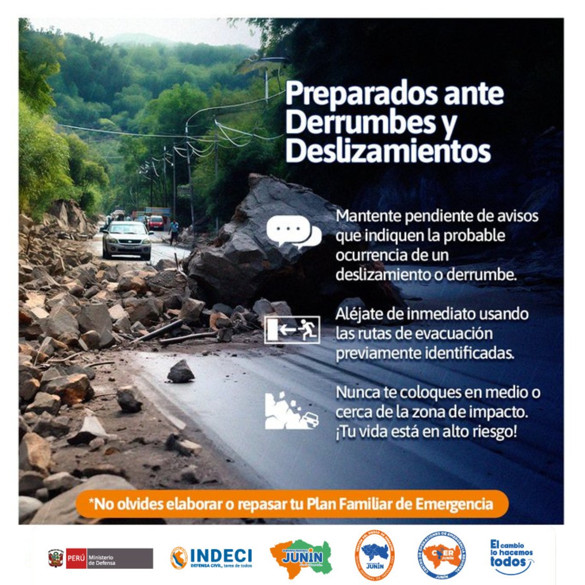 Boletín informativo sobre derrumbes